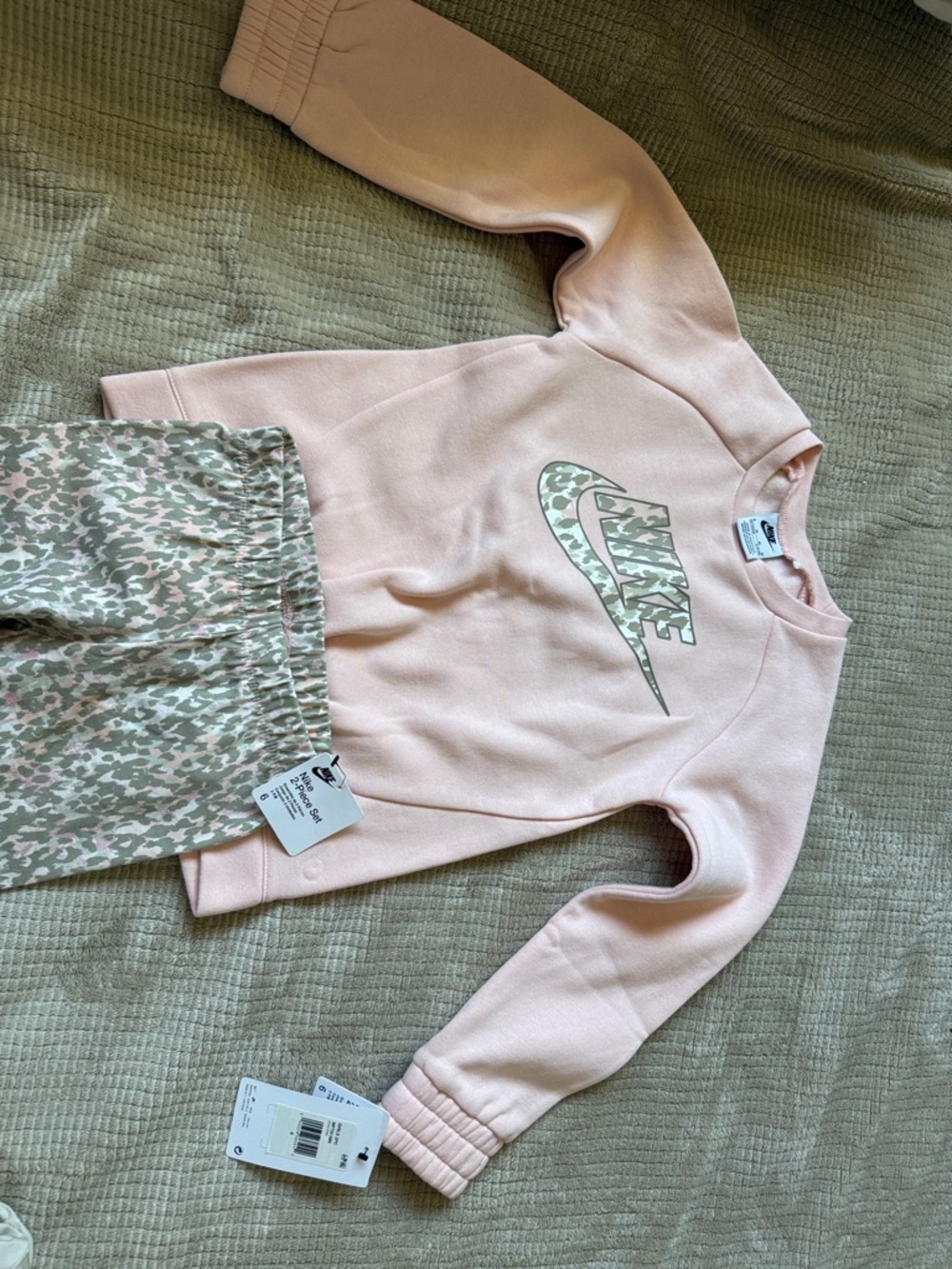 Nike Kids' Pink Logo 2 piece - Soft Blush Pullover
